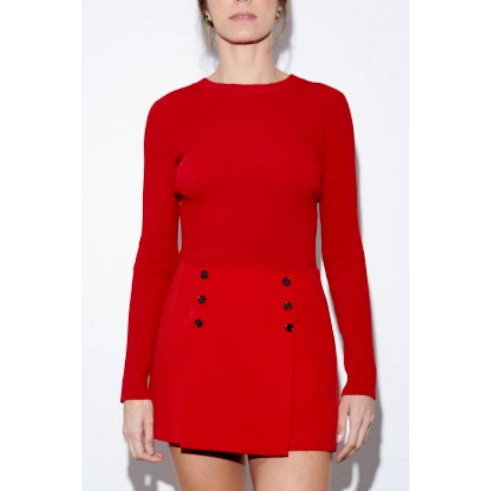 NEW GREY/VEN gregory top in lipstick red